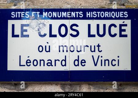 Amboise, Frankreich - 12. August 2023: Le Clos Luce, wo Leonardo da Vinci lebte und starb Stockfoto