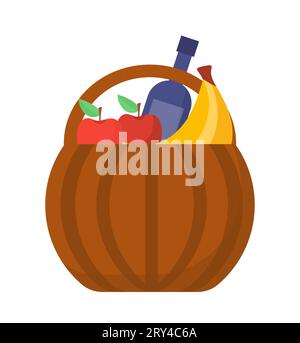 Korb für Picknickvektorkonzept Stock Vektor