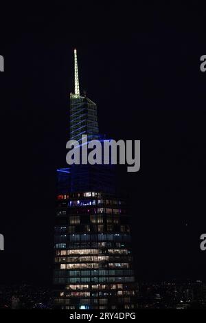 New York, New York, USA. September 2023 27. Eine Vanderbilt bei Sonnenuntergang am 27. September 2023 in New York. (Bild: © Bryan Smith/ZUMA Press Wire) NUR REDAKTIONELLE VERWENDUNG! Nicht für kommerzielle ZWECKE! Stockfoto