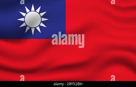 Abbildung: Hintergrund des 3D-Banners für die Flagge von taiwan Stock Vektor