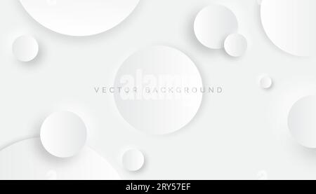 Abstrakte moderne Kreisgeometrie mit Neomorphismushintergrund Stock Vektor