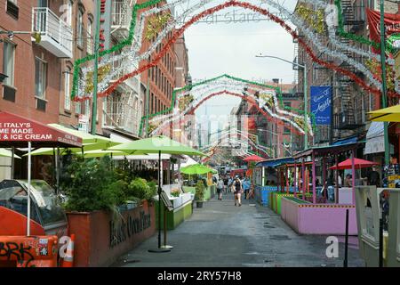 Märkte und Geschäfte von Little Italy, Manhattan, New York, USA Stockfoto