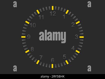 Abstrakte Minimaluhr an dunkler Wand. Vector-Geschäftshintergrund Stock Vektor