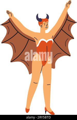 Halloween-Kostüm des Teufelsfiguren-Outfits Stock Vektor