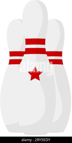 Skittles oder Bowlingnadeln, Sport- und Spielvektoren Stock Vektor