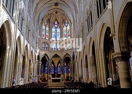 Das Innere der Kirche Saint Severin in Paris Frankreich Stockfoto