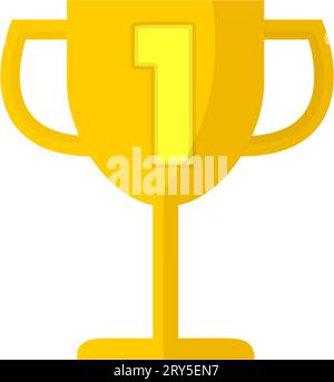 Preis für den ersten Platz, goldener Pokal für den Champion Stock Vektor