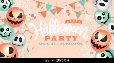 Happy halloween Party Webbanner Illustration ( Ballons Motiv ) Stock Vektor