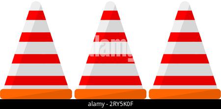 Verkehrskegel, Verkehrssicherheitsvorräte, Sportvektor Stock Vektor