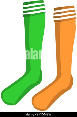 Sportsocken in Teamfarben, modische Kleidung Stock Vektor