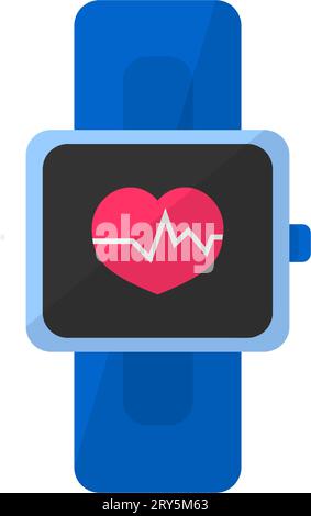 Smartwatch zeigt Puls- und Herzschlagwerte an Stock Vektor