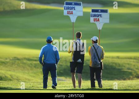 Rom, . September 2023 29. Rom, Italien 29.09.2023: Foursomes Session beim RYDER CUP 2023 im Marco Simone Golf & Country Club di Guidonia Montecelio, Roma Credit: Independent Photo Agency/Alamy Live News Stockfoto