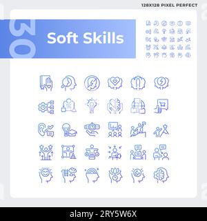 Pixel Perfect Gradient Soft Skills-Symbole Stock Vektor