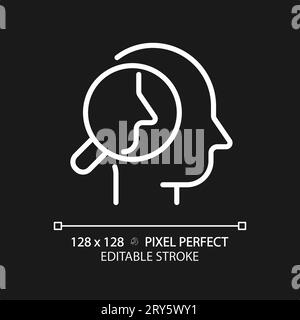 Anpassbares 2D-Symbol für dünne, lineare, weiße Introspektion Stock Vektor