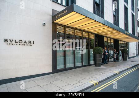 Das Bulgari Hotel, Knightsbridge, London, UK Stockfoto