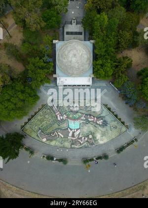 Luftaufnahme der Ca?rcamo de Dolores im Chapultepec-Wald Stockfoto