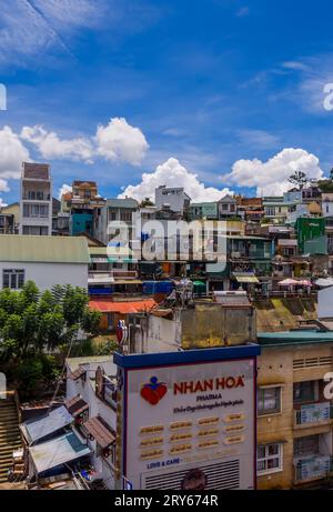 Häuser im Zentrum von Dalat, Vietnam Stockfoto