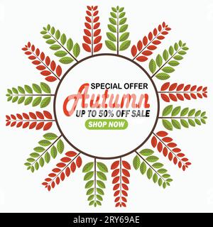 Sonderangebot Herbstverkauf Poster Hintergrund. Zum Einkaufen oder Werbeplakat. Vorlage für Vektorillustration. Stock Vektor
