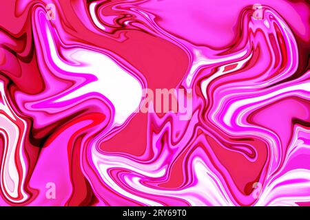 Wo Kreativität fließt flüssiges abstraktes Muster, lebendige rosa und schwarze Grafiken, Farbkunstform und digitaler Hintergrund mit flüssigem Fluss Stockfoto