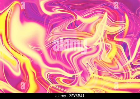 Eine ruhige Erkundung lebendiger Farben mit grenzenlosen Grenzen mit künstlerischem Ausdruck in orange-rosa-violetten psychedelischen Swirl-Trippy-Kunstwerken Stockfoto