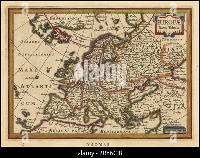 1630 Karte - neue Karte von Europa Stockfoto