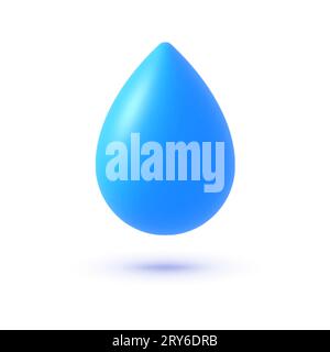 Abstraktes Symbol mit blauem Wasser 3D auf weißem Hintergrund für Konzeptdesign. Vektorillustration Stock Vektor