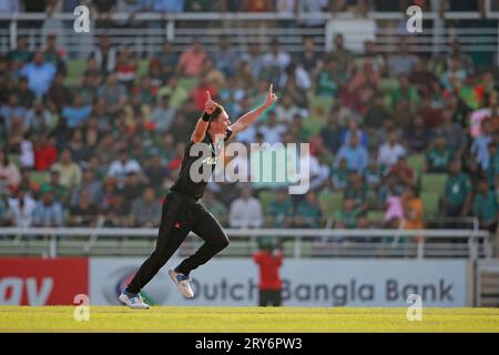 Trent Boult, Neuseeland, Pace Bowler während des dritten ODI-Spiels von Bangladesch und Neuseeland in drei Spielserien im Sher-e-Bangla National Cricket Stadi Stockfoto