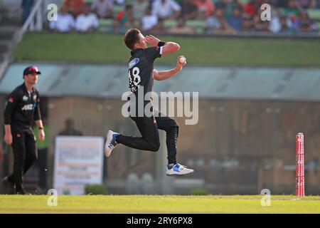 Trent Boult, Neuseeland, Pace Bowler während des dritten ODI-Spiels von Bangladesch und Neuseeland in drei Spielserien im Sher-e-Bangla National Cricket Stadi Stockfoto