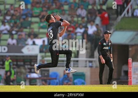 Trent Boult, Neuseeland, Pace Bowler während des dritten ODI-Spiels von Bangladesch und Neuseeland in drei Spielserien im Sher-e-Bangla National Cricket Stadi Stockfoto