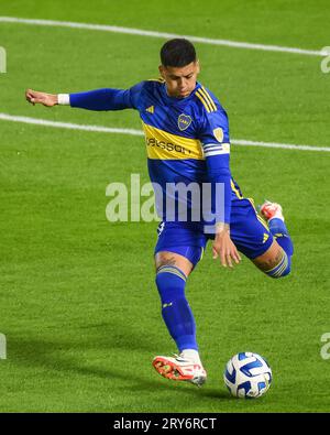 Buenos Aires, Argentinien. September 2023 28. Marcos Rojo von Boca Juniors spielte während des Copa Libertadores Matches, Halbfinale, Leg 1, zwischen Boca Juniors und Palmeiras am 28. September 2023 im La Bombonera Stadium in Buenos Aires, Spanien. (Foto: Santiago Joel Abdala/PRESSINPHOTO) Credit: PRESSINPHOTO SPORTS AGENCY/Alamy Live News Stockfoto