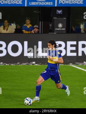 Buenos Aires, Argentinien. September 2023 28. Edinson Cavani von den Boca Juniors spielte während des Copa Libertadores Matches, Halbfinals, Leg 1, zwischen den Boca Juniors und Palmeiras am 28. September 2023 im La Bombonera Stadium in Buenos Aires, Spanien. (Foto: Santiago Joel Abdala/PRESSINPHOTO) Credit: PRESSINPHOTO SPORTS AGENCY/Alamy Live News Stockfoto