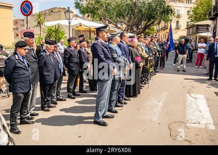 Gedenken an den Tag der Italienischen Republik in Cefalù. Juni 2023 Cefalù, Sizilien, Italien Stockfoto