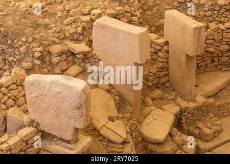 Gobeklitepe in Sanliurfa. Der älteste Tempel der Welt. Gobekli Tepe ist ein UNESCO-Weltkulturerbe Stockfoto