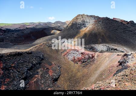 Fantastische vulkanische Landschaft auf den galapagos-Inseln Stockfoto