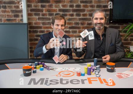 NICOLAS BRUMELOT UND CARLOS DA SILVA MISTER FLY VORSITZENDE Stockfoto