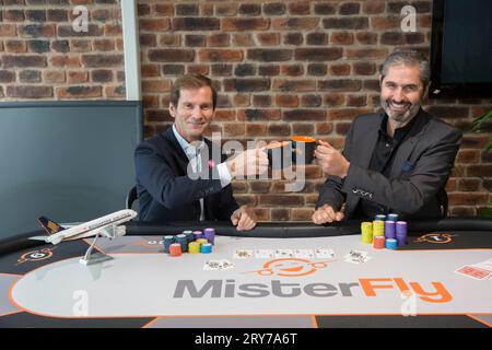 NICOLAS BRUMELOT UND CARLOS DA SILVA MISTER FLY VORSITZENDE Stockfoto