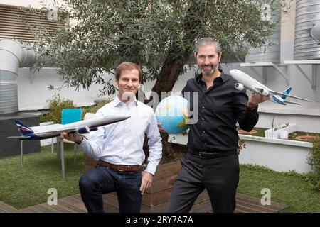 NICOLAS BRUMELOT UND CARLOS DA SILVA MISTER FLY VORSITZENDE Stockfoto