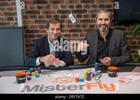 NICOLAS BRUMELOT UND CARLOS DA SILVA MISTER FLY VORSITZENDE Stockfoto