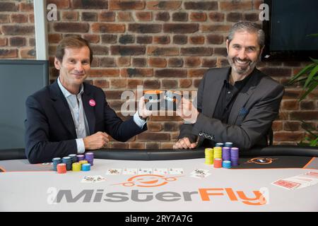 NICOLAS BRUMELOT UND CARLOS DA SILVA MISTER FLY VORSITZENDE Stockfoto