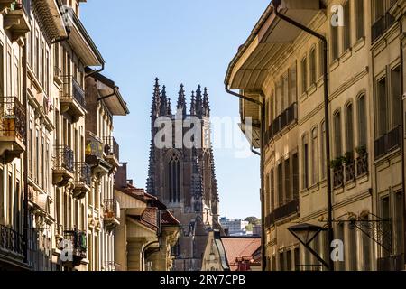 St. Nikolaidom in Freiburg - Freiburg, Schweiz Stockfoto