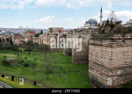 Mauern des alten konstantinopels Stockfoto