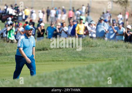 Guidonia Montecelio, Rom, Italien. September 2023 29. Shane Lowry während der 44. Ryder Cup Spiele, Europa gegen USA, Tag 1 im Marco Simone Golf Rom, Italien (Credit Image: © Ciro de Luca/ZUMA Press Wire) NUR REDAKTIONELLE VERWENDUNG! Nicht für kommerzielle ZWECKE! Stockfoto