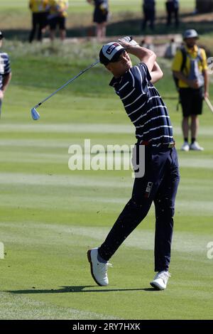 Guidonia Montecelio, Rom, Italien. September 2023 29. Jordan Spieth während der 44. Ryder Cup-Spiele, Europa gegen USA, Tag 1 bei Marco Simone Golf Rom, Italien (Credit Image: © Ciro de Luca/ZUMA Press Wire) NUR REDAKTIONELLE VERWENDUNG! Nicht für kommerzielle ZWECKE! Stockfoto