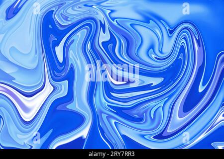 Wo Kreativität fließt, blauer flüssiger Marmor abstrakter Hintergrund Stockfoto