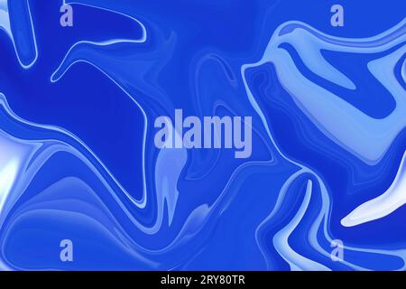 Grenzen überschreiten mit immersiven handgemalten Hintergrund mit gemischten flüssigen blauen Farben abstrakte fließende Acrylmalerei marmorierte bunte abstrakte Stockfoto