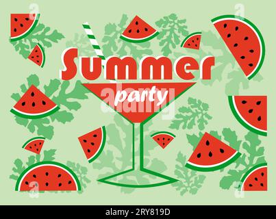 Sommerparty. Wassermelone Stock Vektor