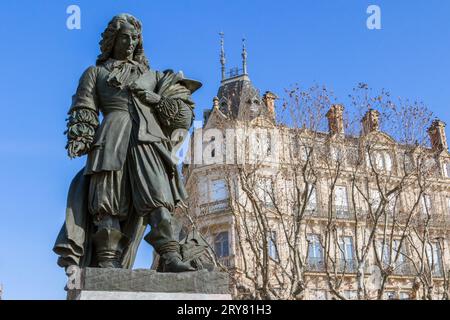 Statue von Pierre Paul Riquet, Gründer des Canal du Midi. Beziers, Occitanie, Frankreich Stockfoto