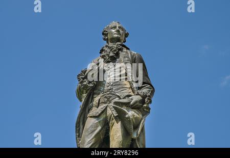 Denkmal Johann Wolfgang von Goethe, Naschmarkt, Leipzig, Sachsen, Deutschland Stockfoto