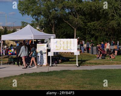 Lenexa, Kansas – 12. September 2023: Eröffnung des Rolling Magic Skatepark Grand im SAR Ko Par Park Stockfoto