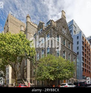 Die Fortune Academy, 630 Riverside Drive, ist ein gotisches schlossähnliches Haus für ehemalige Gefangene, das aus einem Mädcheninternat umgebaut wurde. Stockfoto